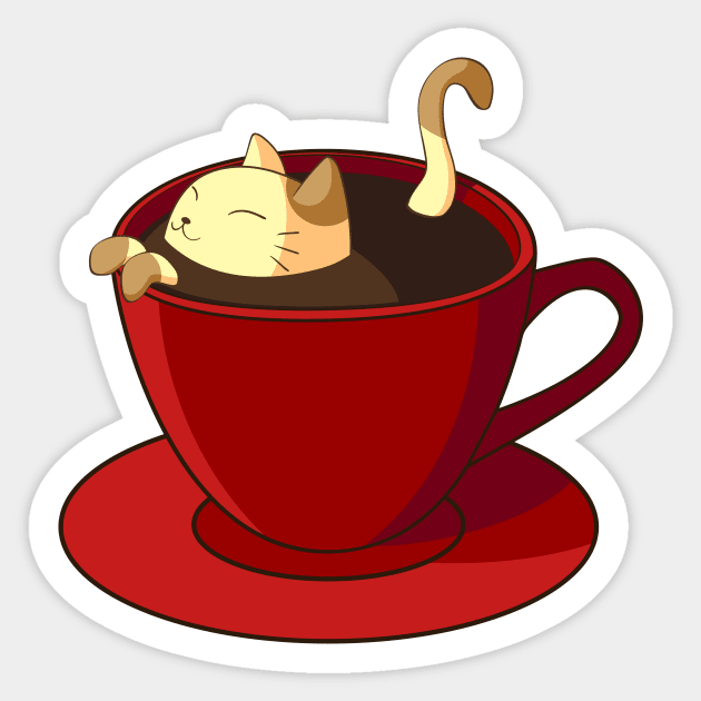 Marshmallow Cat Sticker by fleohr